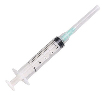 Шприц инъекционный 5 мл Инекта трехдетальный с иглой 21G 0.8х40 мм № 1