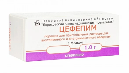 Цефепим пор. для приг. р-ра в/в и в/м введ. 1 г № 1 