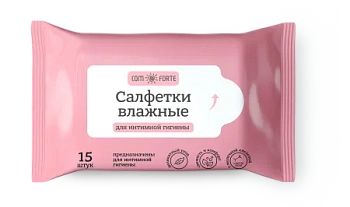 Салфетки влажные Комфорте для интимной гигиены с молочной кислотой и экстр. ромашки № 15