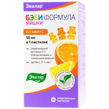Бэби Формула Мишки Витамин С паст. жев. 2,5 г № 30 БАД