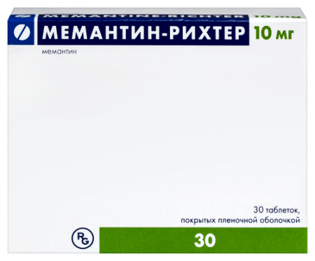 Мемантин-Рихтер табл. п.п.о. 10 мг № 30