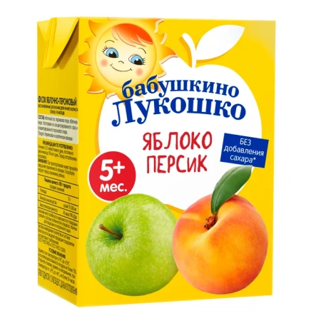 Бабушкино Лукошко сок 200 мл яблоко персик 5+