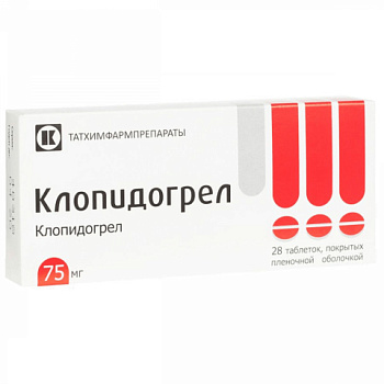 Клопидогрел  табл. п.п.о. 75 мг № 28