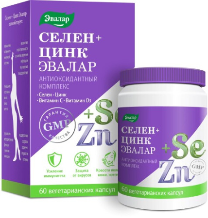 Селен+Цинк Эвалар капс. 0.75 г № 60 БАД