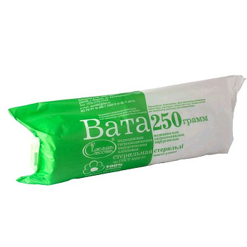 Вата мед. н/стер. гигроскоп. гигиен. 250 г