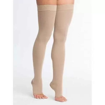 Чулки компрес. до бедра класс II 22-32 мм рт.ст. р. 4 крем с откр. мыском