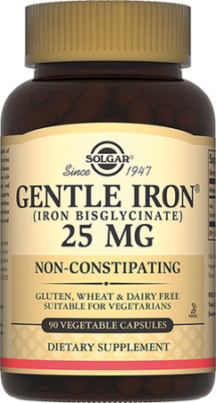 Солгар Капсулы легкодоступное железо Джентл Айрон 25 мг капс. 475 мг № 90 БАД