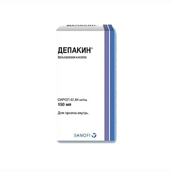 Депакин сироп 57.64 мг/мл 150 мл с шприцем дозировочным