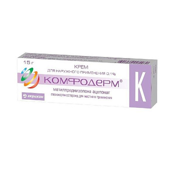 Комфодерм К крем для нар. прим. 0.1 % 15 г  Комфодерм К крем для нар. прим. 0.1 % 15 г