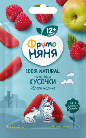 Фруктовые кусочки Фрутоняня яблоко и малина б/сахара 15 г 12+