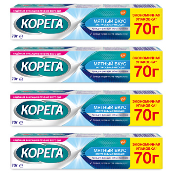 Корега Крем для фиксации зубных протезов экстрасильная фиксация мятный вкус 70 мл 