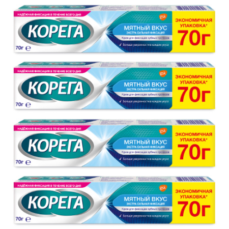 Корега Крем для фиксации зубных протезов экстрасильная фиксация мятный вкус 70 мл 