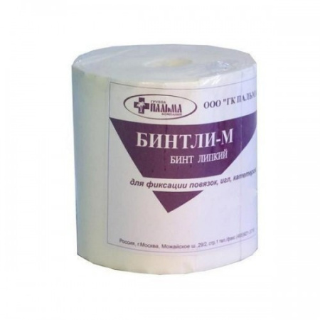 Бинт липкий на нетканом полотне Бинтли-М 10х1500 см мягкий