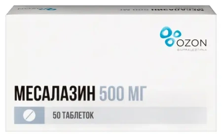 Месалазин табл. кш/раств. п.о. 500 мг № 50