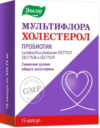 Мультифлора Эвалар Холестерол капс. 535.74 мг № 15 БАД