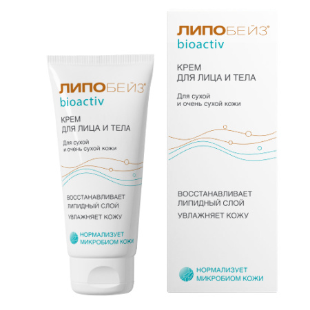Крем Липобейз Биоактив для лица и тела для сухой и очень сухой кожи 75 мл
