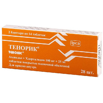 Тенорик табл. п.п.о. 100 мг+25 мг № 28