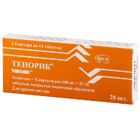 Тенорик табл. п.п.о. 100 мг+25 мг № 28