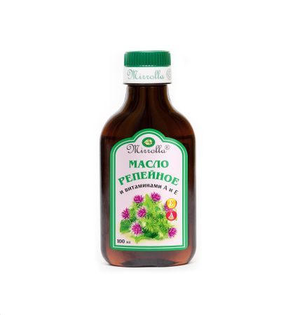 Мирролла масло репейное с витаминами А и Е 100 мл