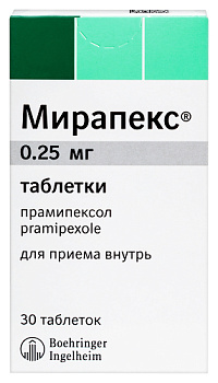 Мирапекс табл. 0.25 мг № 30