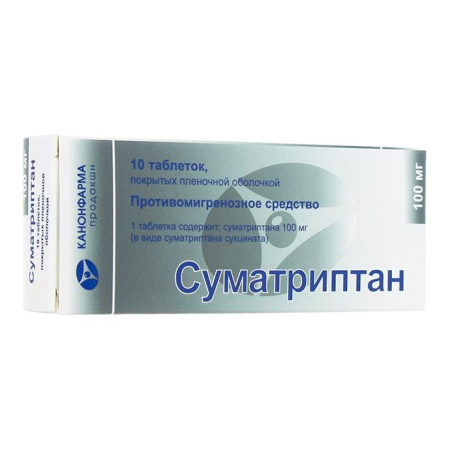 Суматриптан Канон табл. п.п.о. 100 мг № 10