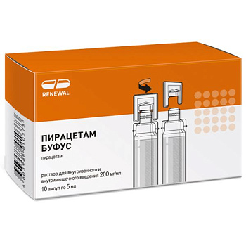 Пирацетам буфус р-р в/в введ. 200 мг/мл 5 мл № 10