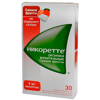 Никоретте жев. резинка 4 мг № 30 свежие фрукты