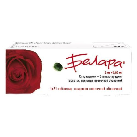 Белара табл. п.п.о. 2 мг + 0.03 мг № 21