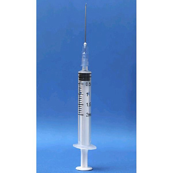 Шприц инъекционный 2 мл Инекта трехдетальный с иглой 23G 0.6х25 мм № 1 Шприц инъекционный 2 мл Инекта трехдетальный с иглой 23G 0.6х25 мм № 1