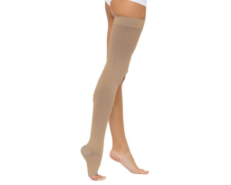 Чулки компрес. до бедра класс I 18-21 мм рт.ст. р. 1 черн с откр. мыском Ч1(п)-Ч