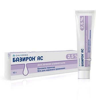 Базирон АС гель для нар. прим. 2.5 % 40 г Базирон АС гель для нар. прим. 2.5 % 40 г