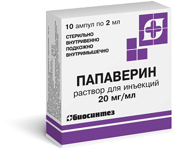 Папаверин р-р для ин. 20 мг/мл 2 мл № 10