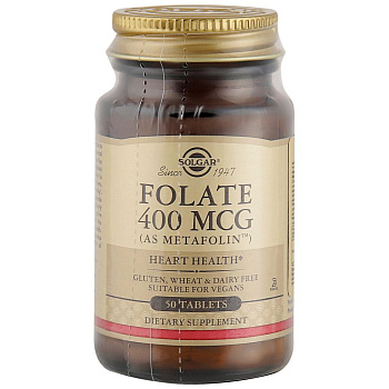Солгар Фолат 400 мкг Метафолин табл. 250 мг № 50 БАД