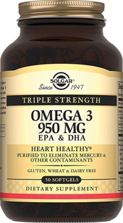 Солгар Тройная Омега-3 950 мг ЭПК и ДГК капс. 1950 мг № 50 БАД