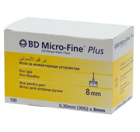 Иглы для шприц-ручки BD Micro-Fine Plus 30G 0.30х8 мм №100
