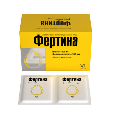Фертина Инозит 1000 мг фолиевая к-та 100 мкг пак-саше 3 г № 30 БАД