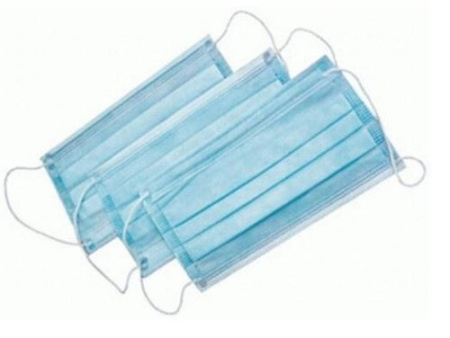 Маска мед. 3-х слойная на резинке Sense № 50 голубая