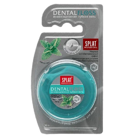 Зубная нить Сплат профессионал дентал флосс тонкая вощеная экстра минт 30 м