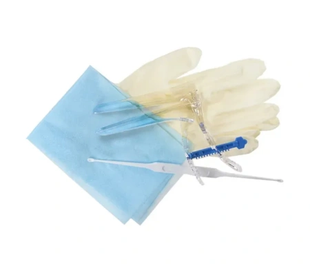 Набор гинек. смотр. Ева зеркало прозрачное по Куско №1 перчатки латекс р.М салфетка ложка Фолькмана  