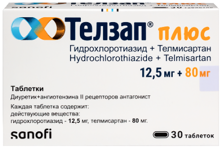 Телзап Плюс табл. 12.5 мг+80 мг № 30