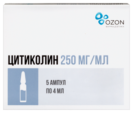 Цитиколин р-р в/в и в/м введ. 250 мг/мл 4 мл № 5 
