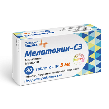 Мелатонин-СЗ табл. п.п.о. 3 мг № 30