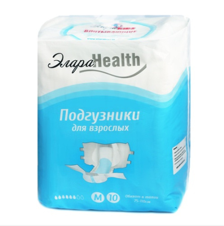 Подгузники-трусы для взрослых ЭлараХелс M  80-110 см № 10