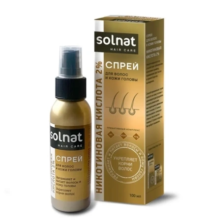 Никотиновая кислота Солнат спрей для волос 2% 100 мл