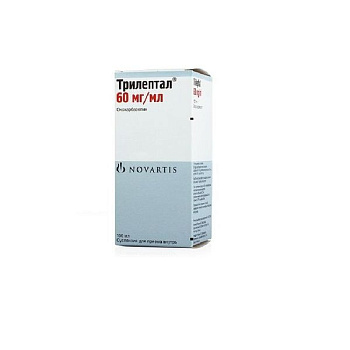 Трилептал сусп. для приема внутрь 60 мг/мл 100 мл с адаптером и шприцем дозирующим