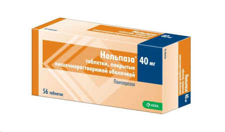 Нольпаза табл. кш/раств. п.п.о. 40 мг № 56