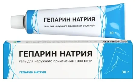 Гепарин натрия гель для нар. прим. 1000 МЕ/г  30 г