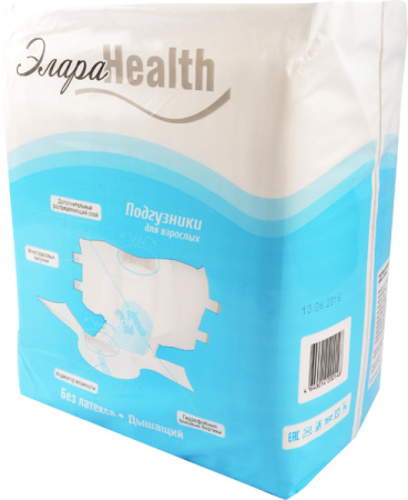 Подгузники-трусы для взрослых ЭлараХелс M  80-110 см № 30