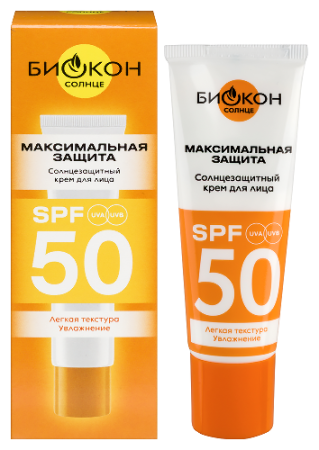 Биокон крем для лица солнцезащитный SPF50 25 мл