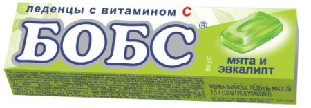 Карамель леденцовая БОБС мята эвкалипт 3.5 № 10   БАД